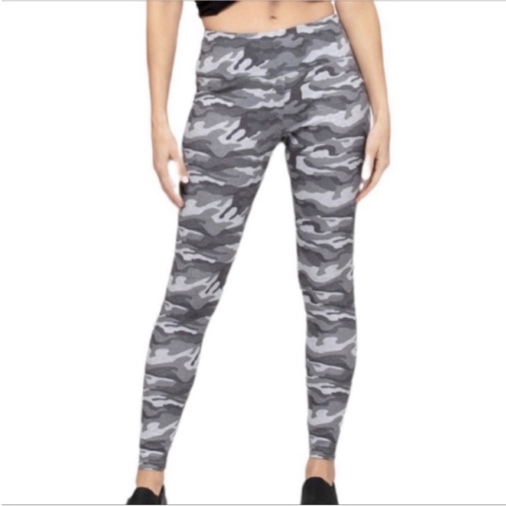 SHE AND SKY camo ribbed leggings S grey